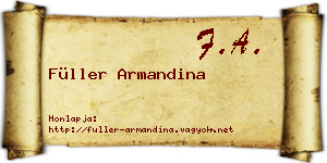 Füller Armandina névjegykártya